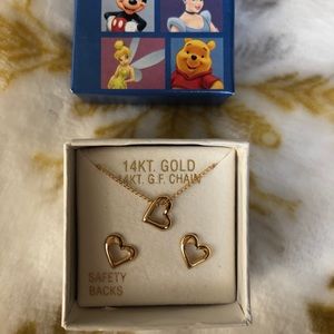 Gold children’s necklace and earrings set